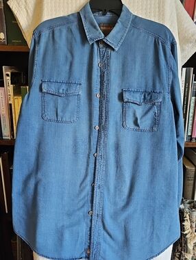 Northwest Men's Casual Button-Down Denim Shirt - Blue